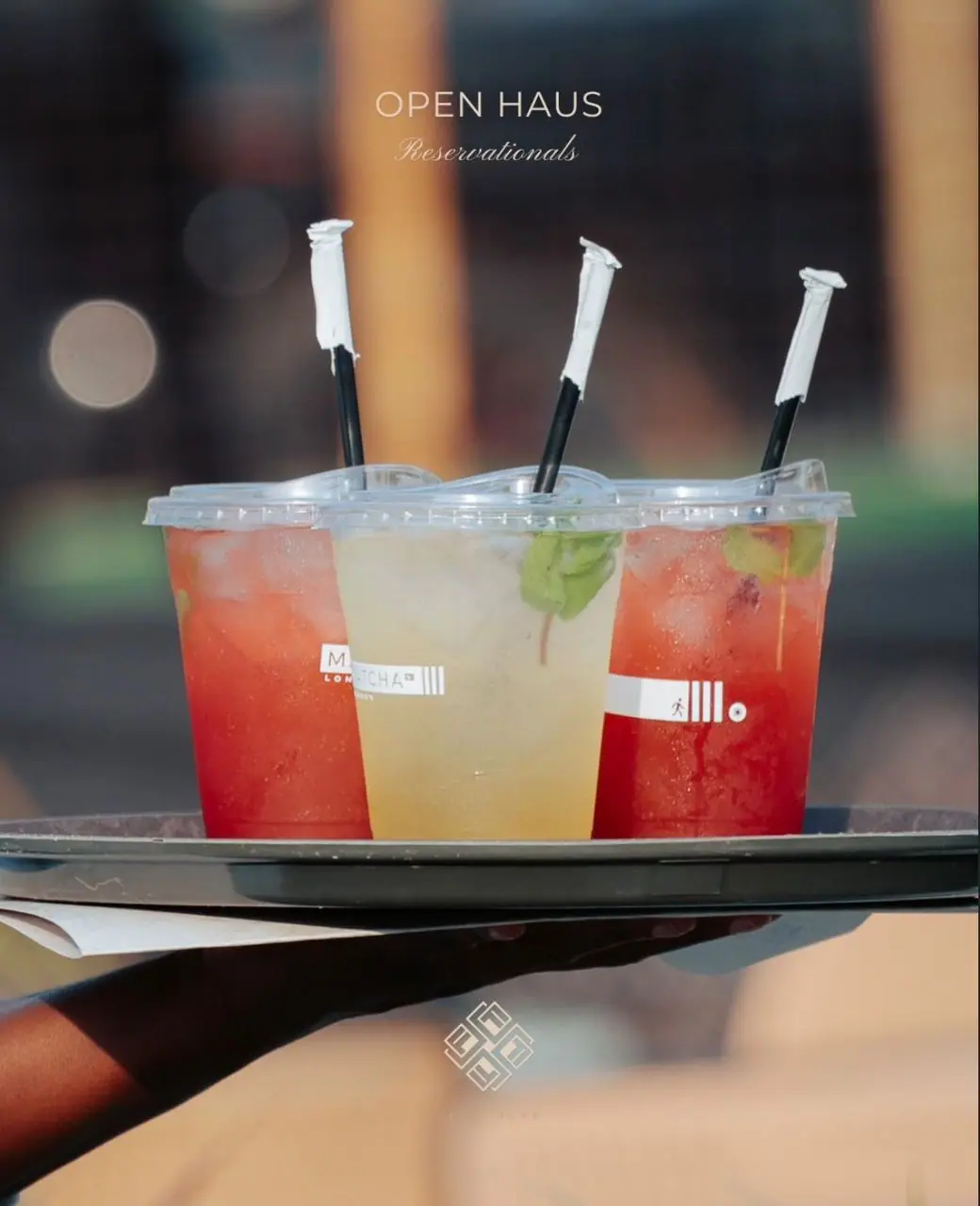 Three fresh mocktails served on a tray at Soho Boulevard